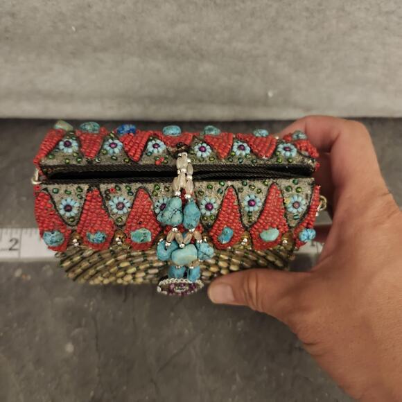 Mary Frances Beaded Small Shoulder Bag Flower Embellished‎ Clutch Chain Bag - Picture 15 of 16